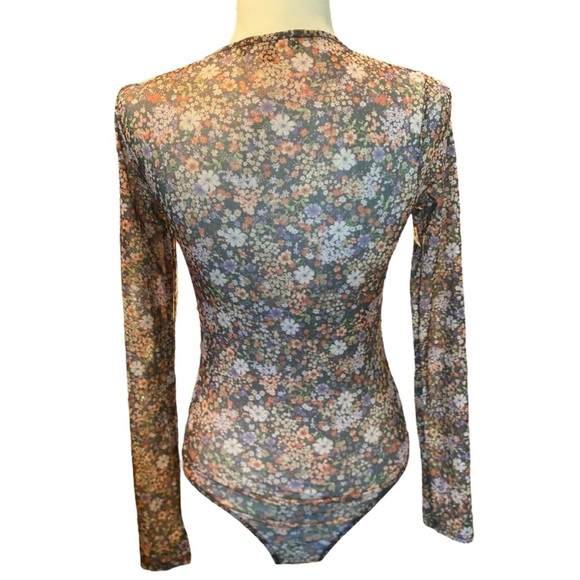 Lulus Everyday Luck Brown Floral Print Ruched Floral Bodysuit - Picture 5 of 8